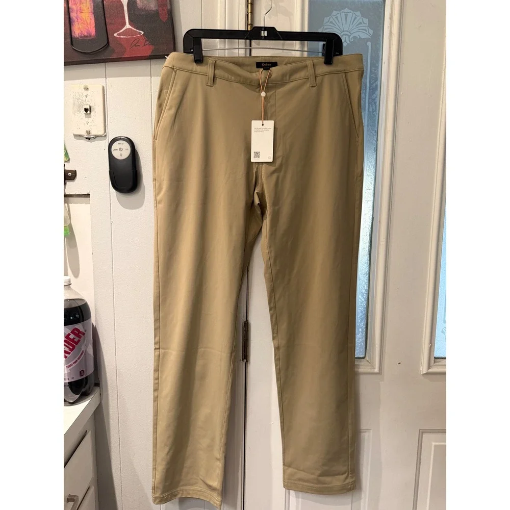 Quince Ultra-Stretch 24/7 Smart Chino Pants Mens 35x32 Khaki Tan Golf Casual